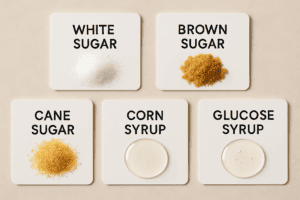 processed sugar names